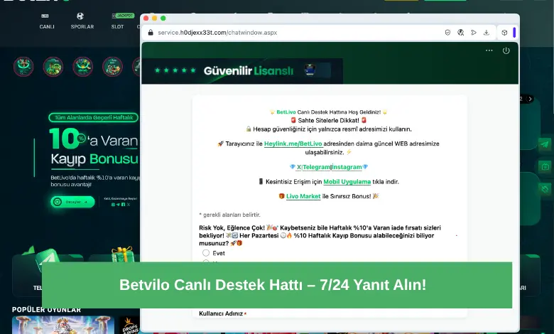 Betvilo Canlı Destek Hattı – 724 Yanıt Alın!